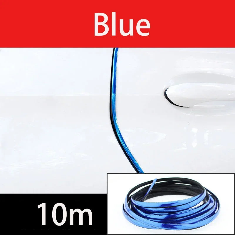 Chrome Car Door Edge Protector Strip - Rubber Soundproof Seal Trim for Noise Reduction, Scratch Protection & Auto Door Insulation