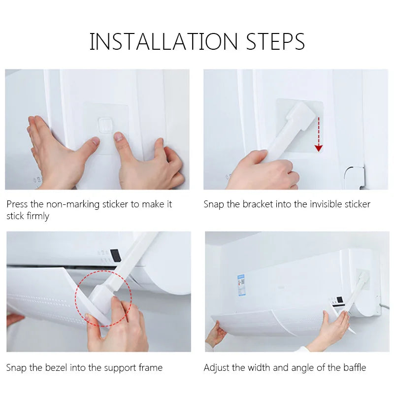 Adjustable Hanging Air Conditioning Deflector – Anti-Direct Blowing Windshield Baffle for Home AC