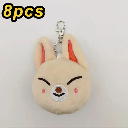20cm Kawaii Skzoo Plush Toy Set – 8pcs Cartoon Stuffed Animals for Kids, Room Decor & Gifts