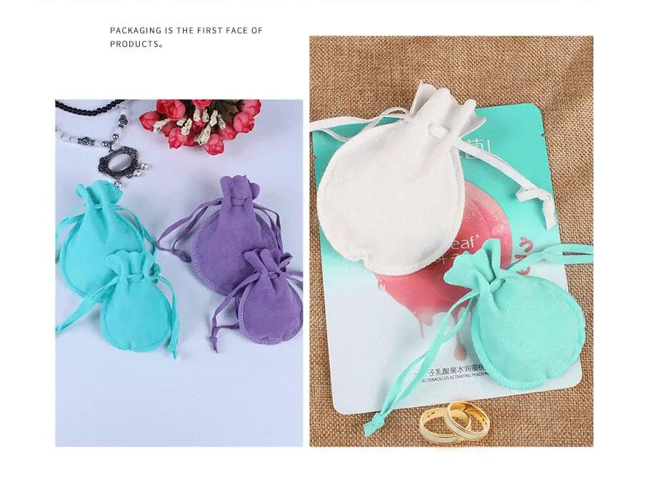 10PCS Small Velvet Jewelry Pouches – Drawstring Bags for Rings, Earrings, Candy, Gift Packaging, Display & Business Supplies