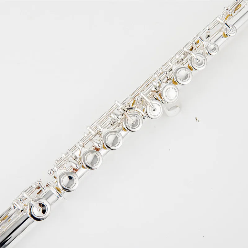 Top Japan Flute 222 - Professional Cupronickel C Key 16-Hole Silver-Plated Flute with Case & Accessories