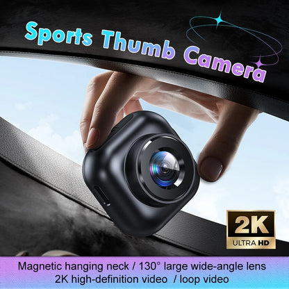 Lenovo 2K Mini Action Camera - Thumb-Sized HD Video Recorder for Cycling, Diving & Outdoor Adventures