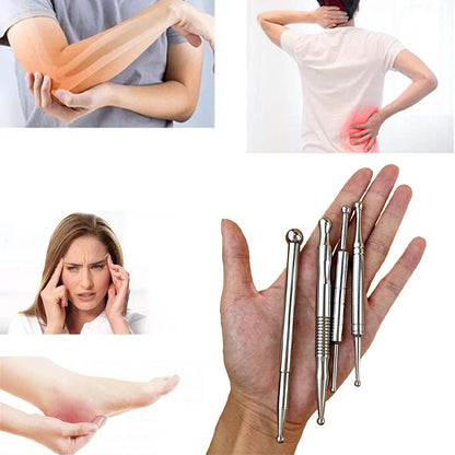Manual Acupuncture Pen with Terahertz Energy Stone | Trigger Point Massager Stick for Face & Body Relaxation
