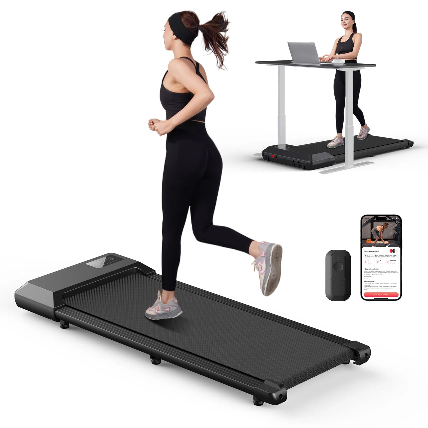 300lbs Home Treadmill – 2.5HP 2-in-1 Walking & Running Pad with LCD Digital Display, Fitness Exercise Machine