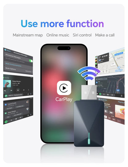 2025 Wireless CarPlay Smart Box – Plug & Play WiFi Adapter, Auto Connect, Wired to Wireless Android Upgrade