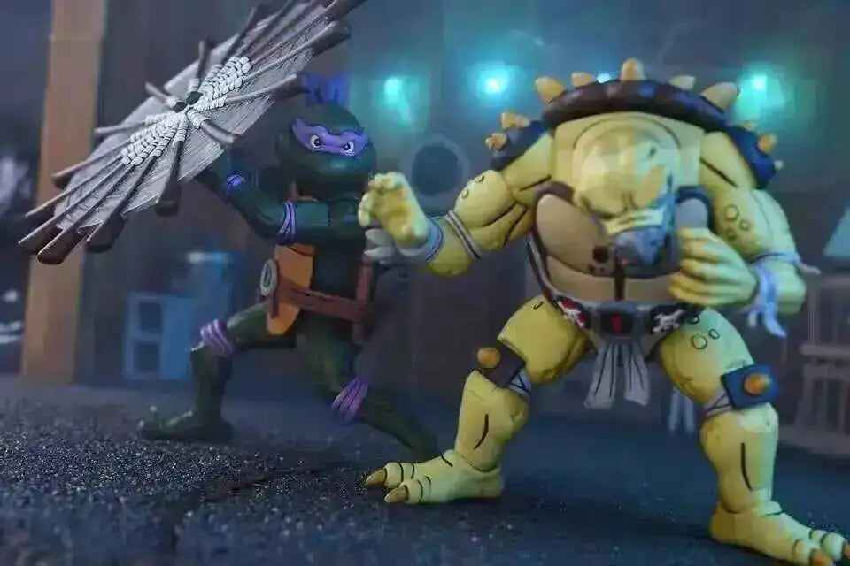 Four New NECA Anime Action Figures – Leonardo Teenage Mutant Ninja Turtles Pizza Club Model Figurines for Toys & Shelf Display