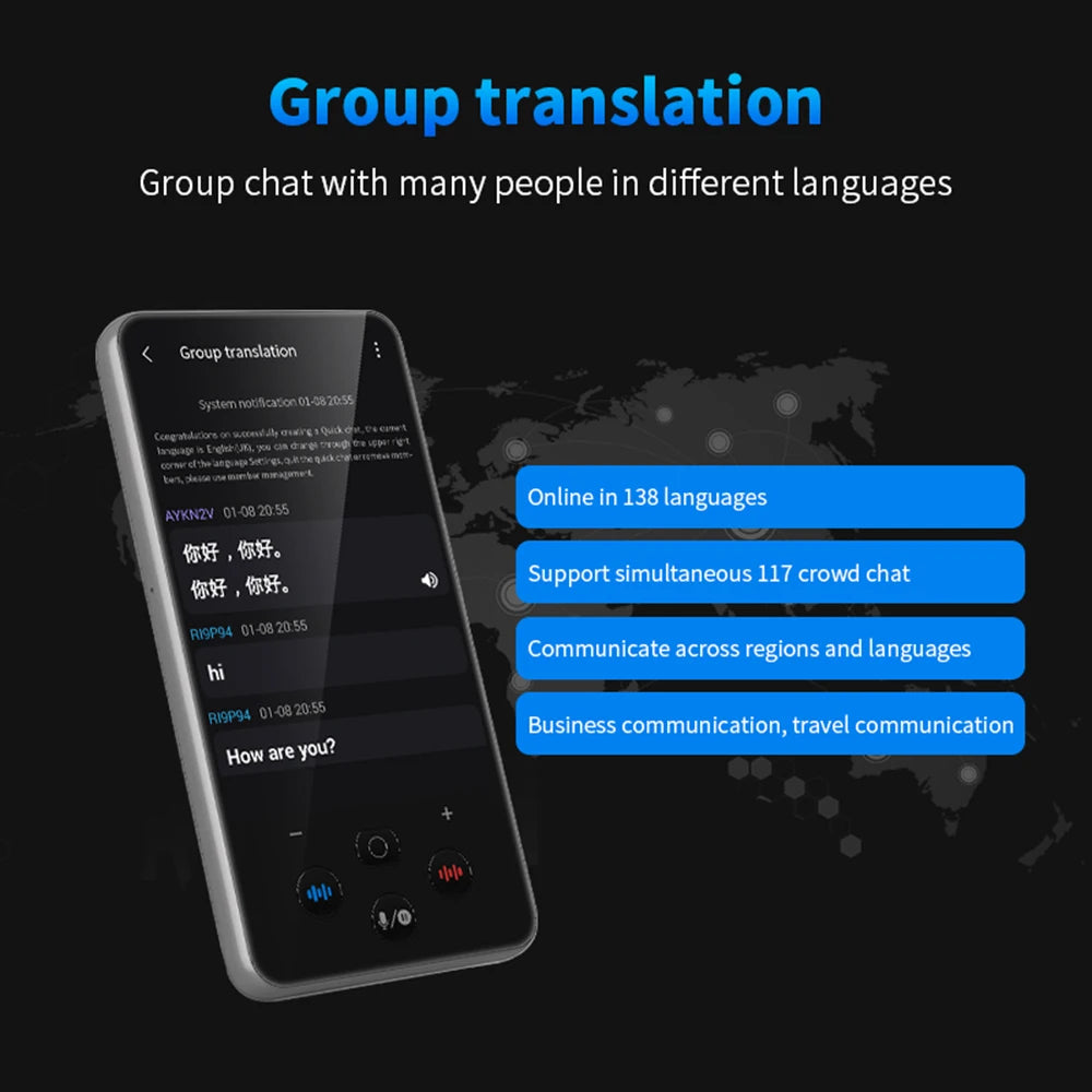 S85 Pro Language Translator Device – 138 Languages, Voice & Video Recording, Offline Translation, 8GB, 2000mAh