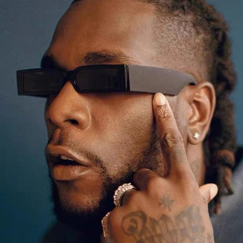 Luxury Rectangle Vintage Sunglasses for Men – Hip Hop Designer Black Small Frame UV400 Shades
