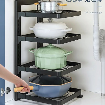 Kitchen Stainless Steel Organizer Set — Multi-Layer Storage Racks, Shelves, Sinks & Household Cabinets