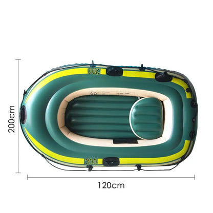 2/3 Person Heavy-Duty Inflatable Boat – Fishing Air Kayak Canoe for Drifting & Rafting (No Oars & Foot Pump)