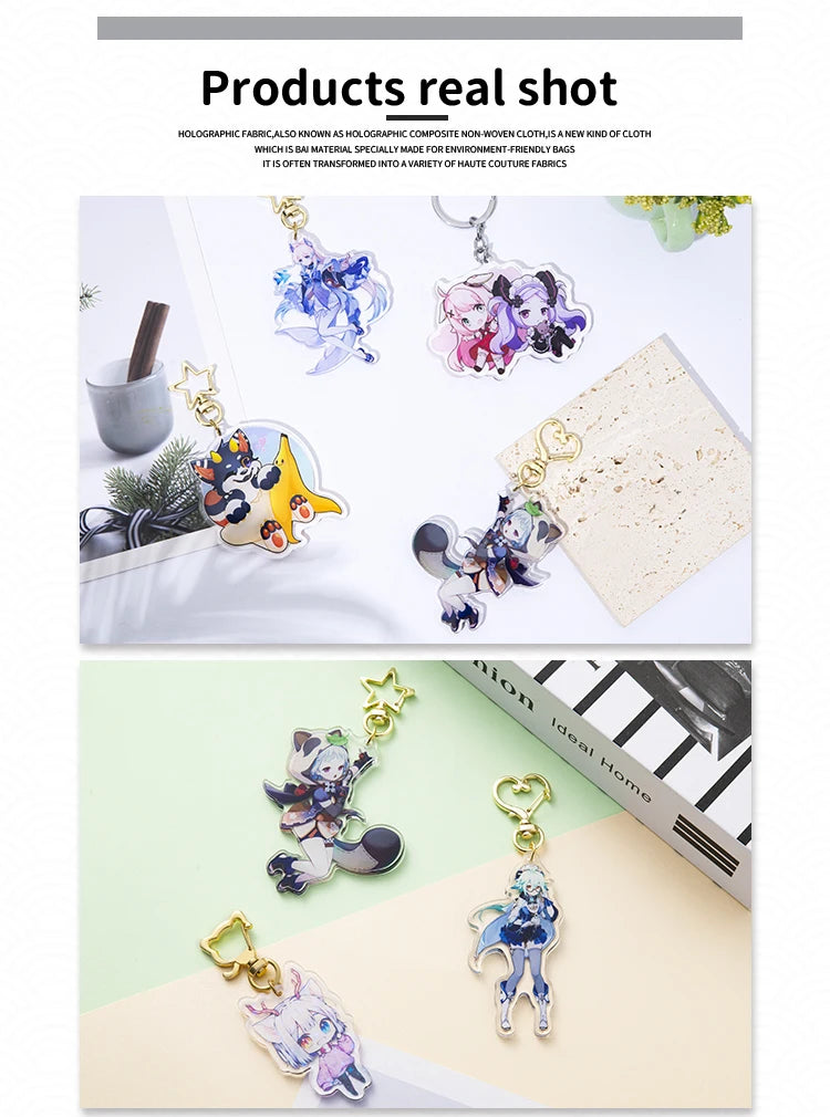 Custom Cartoon Keychains — Personalized Photo & Anime Transparent Hologram Acrylic Charm, Perfect Gift