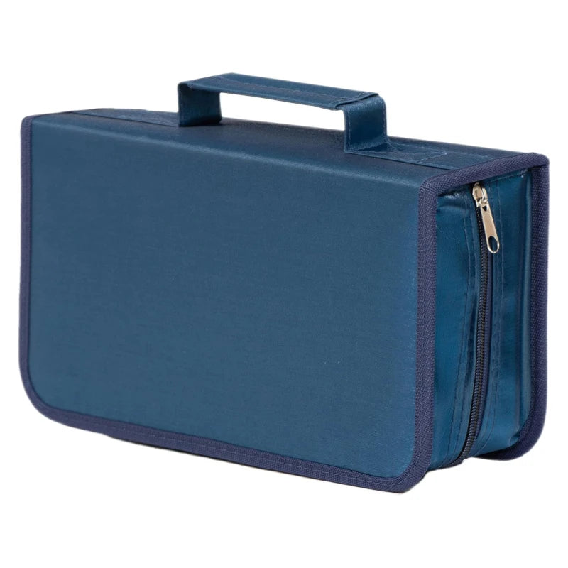 128-Disc DVD & CD Storage Case - Durable Portable Media Organizer with Protective Carrying Binder for Home & Travel