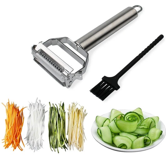 Multi-Function Stainless Steel Peeler - Fruit, Vegetable, Melon, Potato, Carrot, Cucumber Grater, Julienne Slicer - Home Kitchen Tool