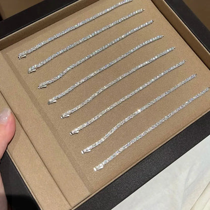 Luxury GRA Certified Moissanite Tennis Bracelet – 925 Sterling Silver Gold Plated Couple Jewelry (2-5mm)