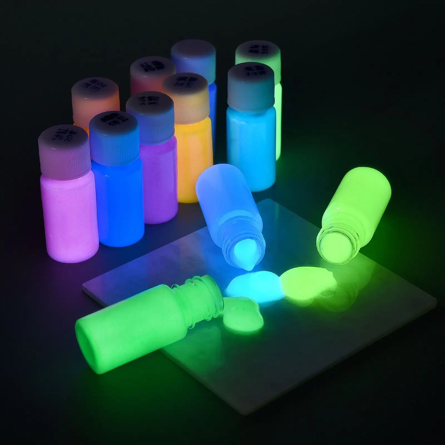 20/30g Fluorescent Luminous Pigment - Long-Lasting Glow-in-the-Dark Acrylic Paints for Artwork & Party Supplies