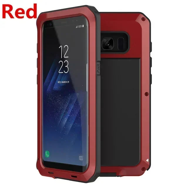 Heavy Duty Metal Doom Armor Case for Galaxy S25/S24/S23/S22/S21/S20 Ultra/S10 Plus/Note 20/10 – Shockproof Dust Protection