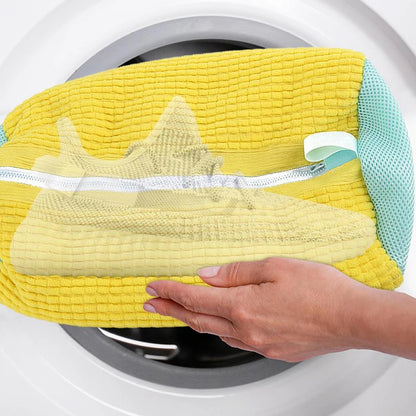 Easy-Clean Cotton Shoe Laundry Bag - Fluffy Fiber Washing Net for Dirt Removal and Anti-Deformation Shoe Organizer