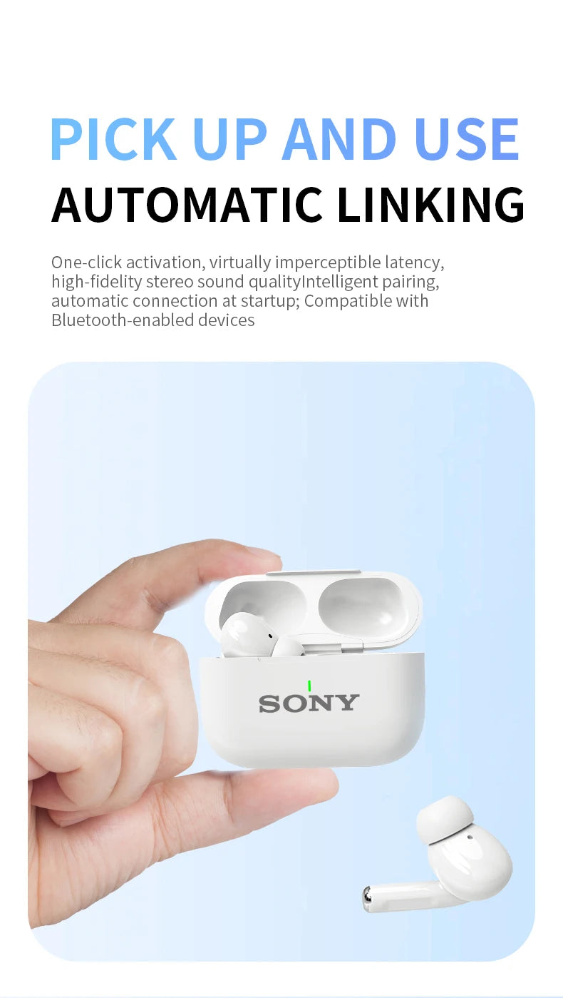 SONY Bluetooth Headset – In-Ear Wireless Sport HiFi TWS Earbuds for iOS, Android, Samsung, Huawei, Xiaomi, OPPO, Vivo