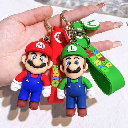 Super Mario Bros Keychain – 27 Cute Cartoon Character Action Figure Toy Doll Gift for Kids
