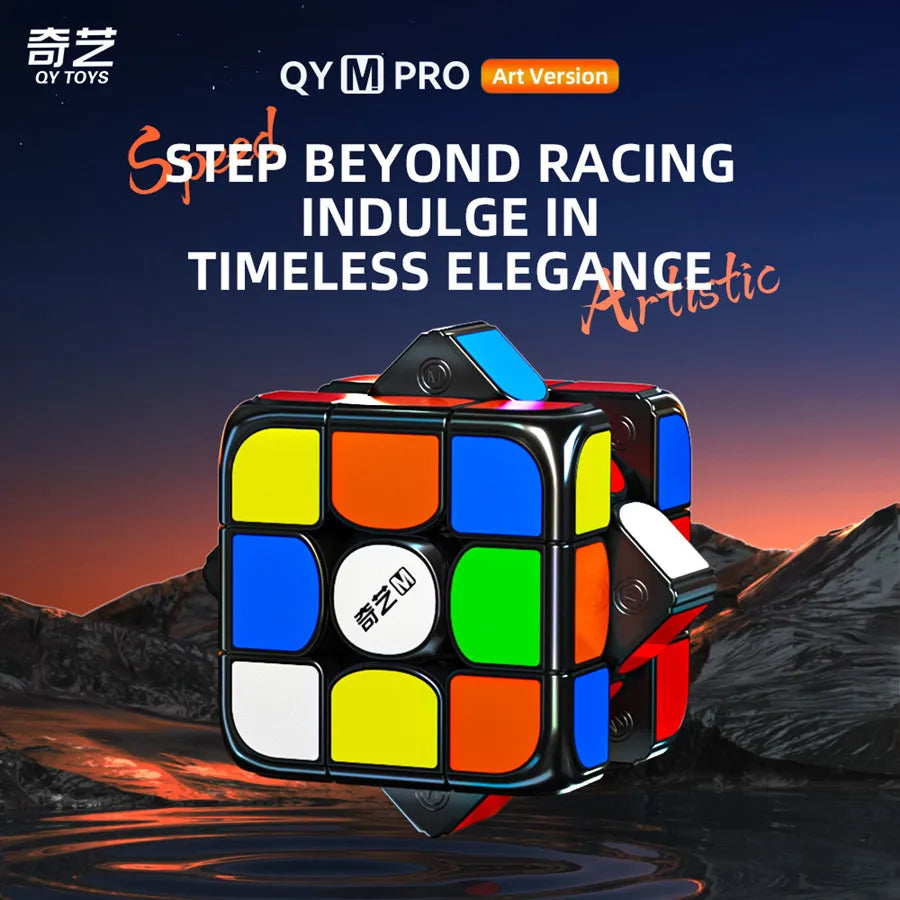 Qiyi M Pro Art Edition 3x3 Magnetic Speed Cube - Stickerless Magic Cube Puzzle Toy