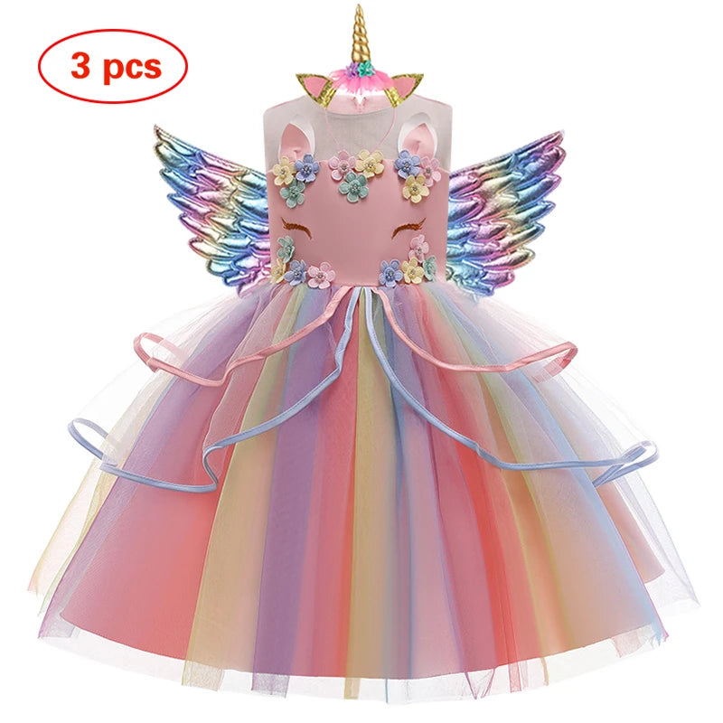 Baby Girls Unicorn Tutu Dress – Pastel Rainbow Princess Birthday & Halloween Costume