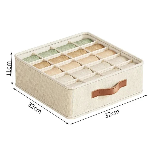 Underwear & Sock Storage Box – Cabinet Drawer Organizer with Dividers for Clothes, Ties & Wardrobe