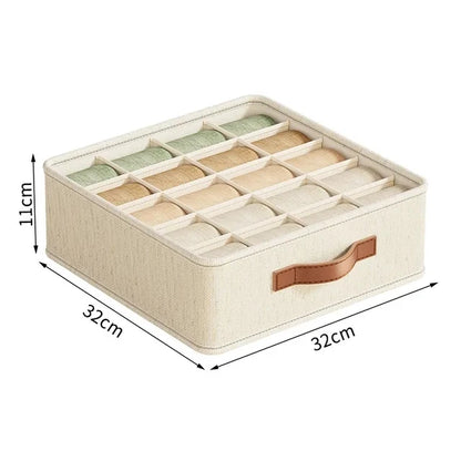 Underwear & Sock Storage Box – Cabinet Drawer Organizer with Dividers for Clothes, Ties & Wardrobe