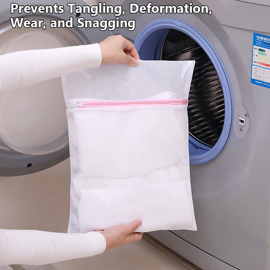 3Pcs/Set Zippered Mesh Laundry Bags – Bra & Underwear Cleaning Baskets, Household Laundry Care Accessories