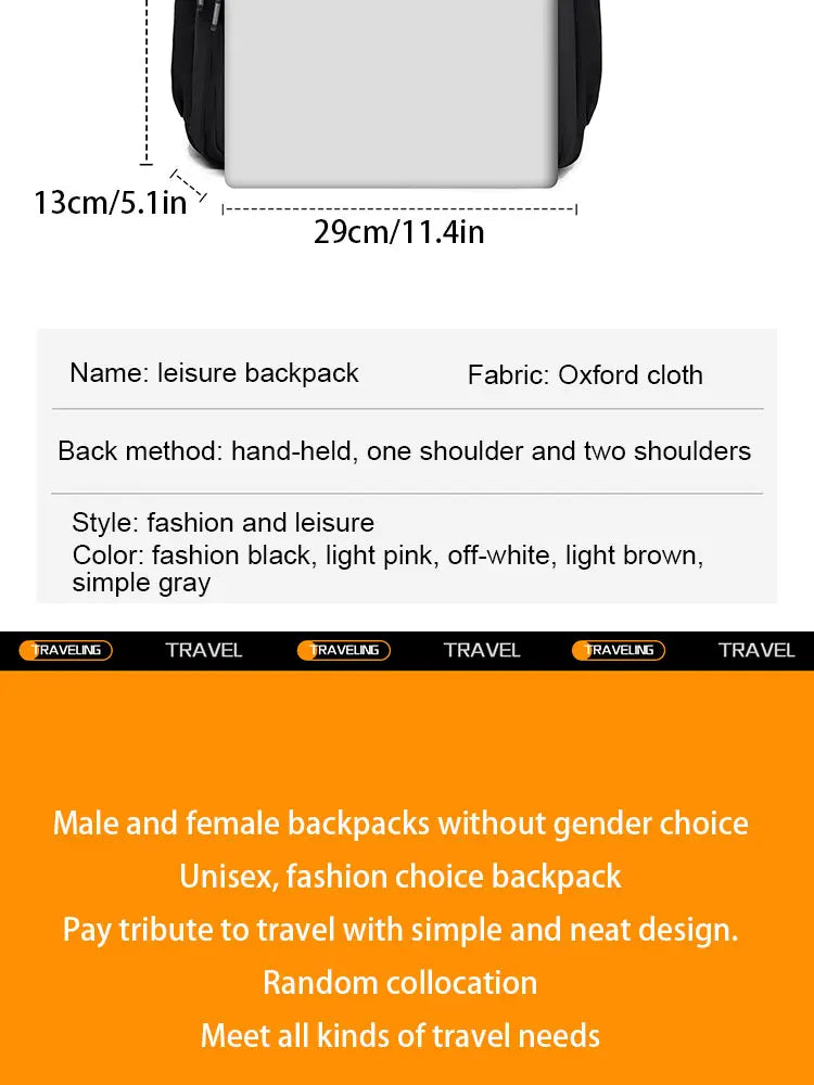 Multi-Layer Waterproof Oxford Backpack - Large Capacity, Stylish Commuter and Student Bag for Out-of-Town Travel
