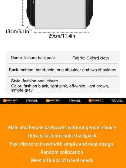 Multi-Layer Waterproof Oxford Backpack - Large Capacity, Stylish Commuter and Student Bag for Out-of-Town Travel
