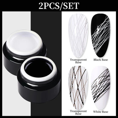 BORN PRETTY Spider Wire Gel Nail Polish 5ml - Flower Drawing & Creative Point-to-Line Nail Art Gel Varnish
