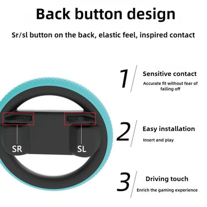 2PCS Racing Steering Wheel for Nintendo Switch Joy-Con Controllers — Hand Grip for Mario Kart 8 Deluxe