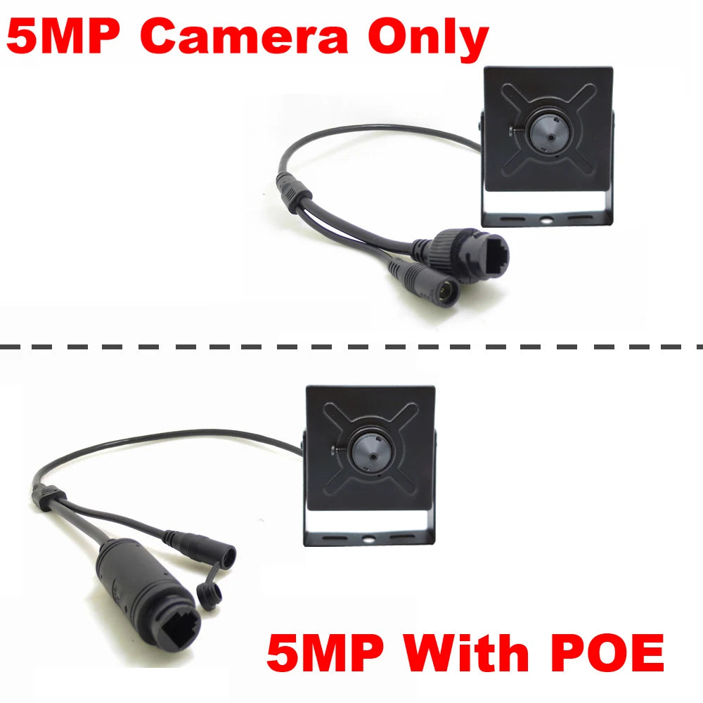 JIENUO 5MP Mini IP Camera – PoE HD CCTV Security Surveillance Camera with Audio, ONVIF Support for Indoor Home Monitoring (ICSee/Xmeye Compatible)