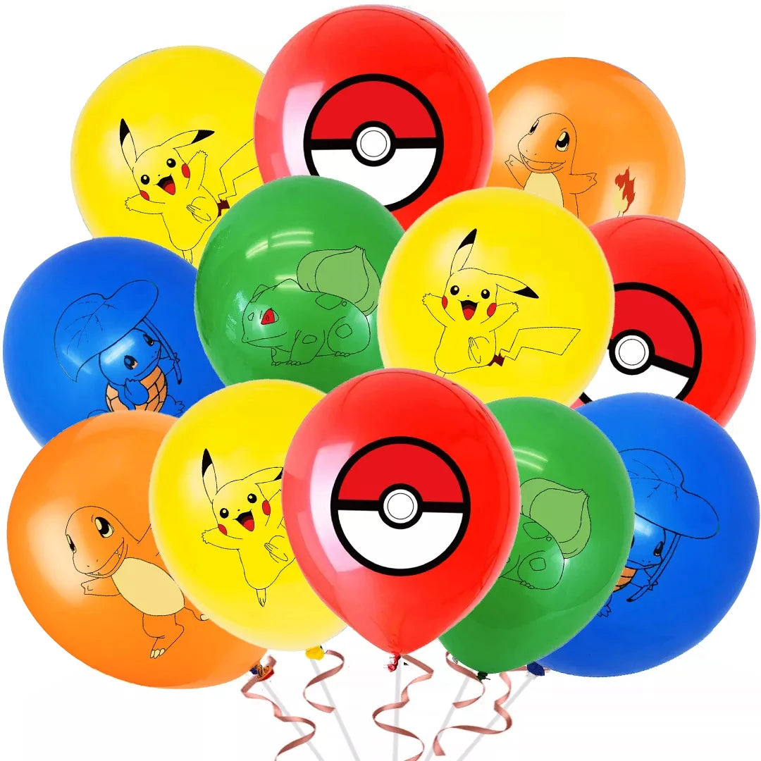 Pokemon Latex Balloons – 1/2/3 Pack Pikachu Cartoon Party Supplies for Birthday, Baby Shower & Kids Decorations