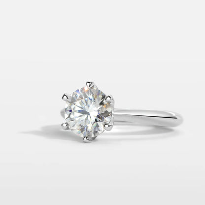 EWYA GRA Certified D Color Moissanite Solitaire Engagement Ring 0.5–10CT — 925 Sterling Silver Bridal Wedding Band for Women