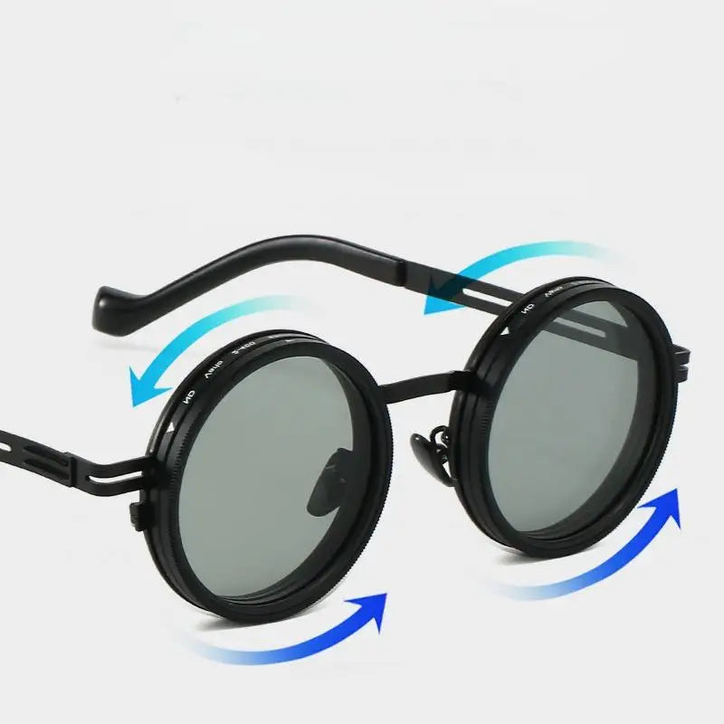 2025 Unisex Handmade ND9 Adjustable Sunglasses – Rotating Lenses with Dimming & Brightness Control