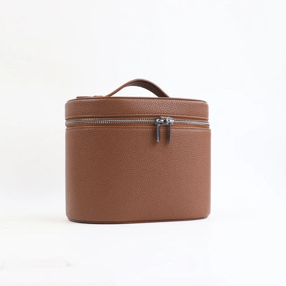 Custom Name Cosmetic Bag - Portable Large Capacity PU Leather Makeup Organizer with Internal Storage Box for Travel