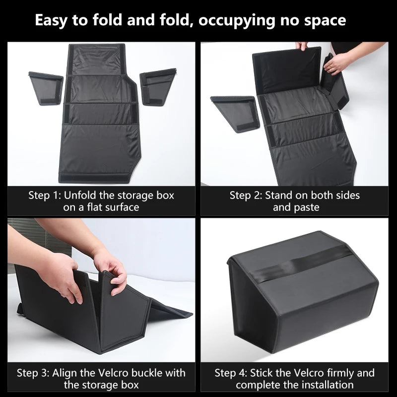 Tesla Cybertruck 2024 Rear Under Seat Storage Box 3-Piece Set Leather Organizer Auto Interior Accessories Underseat Storage Tray