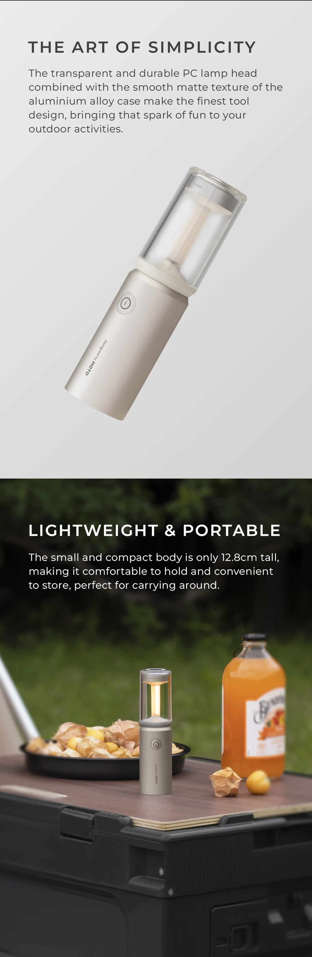 HOTO Rechargeable Camping Light – Waterproof Flashlight & Lantern with 3 Modes, Mini Outdoor Hanging Tent Lamp