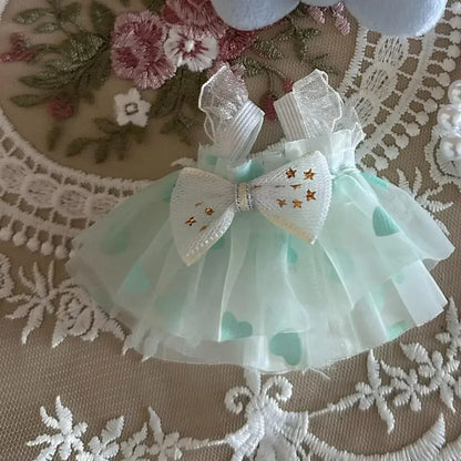 17cm Mini Plush Doll Outfit — K-Pop EXO Labubu Idol V2 Bow Princess Dress Accessories for Gift