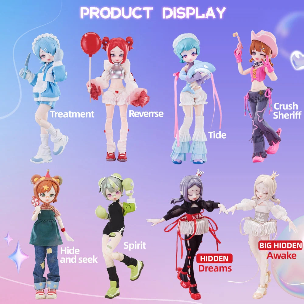 Eve Lynna Dream Park Series BJD Movable Doll – Kawaii Blind Box Anime Figurine, Trendy Surprise Toy Gift for Boys & Girls
