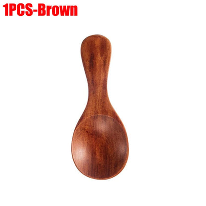 1–10PCS Mini Natural Wooden Spoons – Small Scoop for Tea, Honey, Coffee, Salt, Sugar & Kitchen Cooking Tools