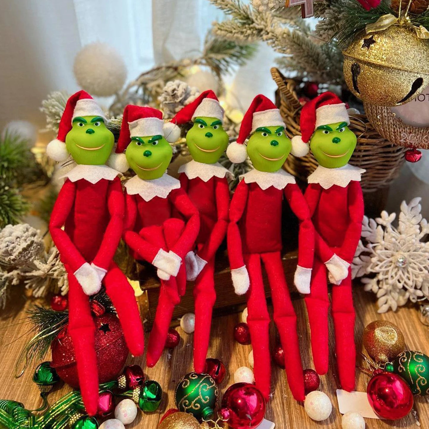 32cm Christmas Elf Doll – Handmade Plush Fairy Toy with Long Legs for Bookshelf, Room Decor & Holiday Gifts