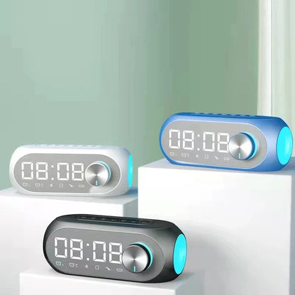 Bluetooth Alarm Clock Speaker - Portable FM Radio Wireless Music Speaker with Subwoofer