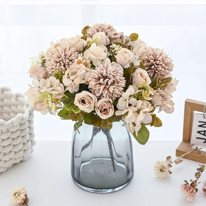 7-Piece Chamomile Faux Flower Arrangement — Flowerpot Ornament & Wedding Accessory