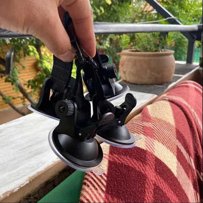 Vacuum Suction Cup Car Tent Buckle with Glass Hook - Lightweight Camping Bracket for Hiking and Climbing