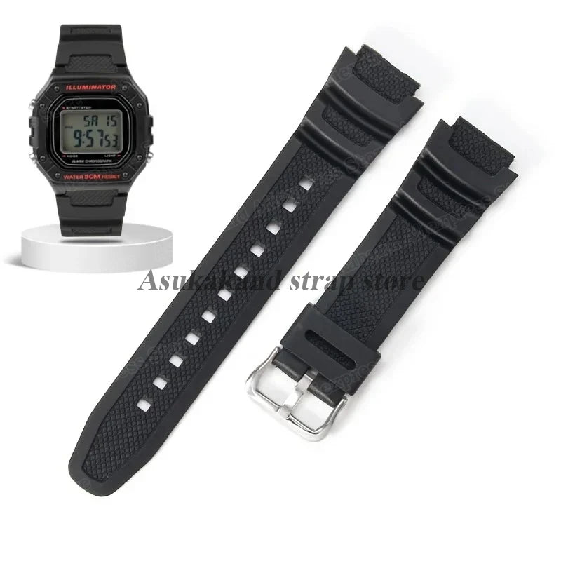 18mm Silicone Watch Strap for Casio W218H AE-1200 AE-1100 SGW-300/400 MRW-200 - Sport Resin Rubber Replacement Wristband