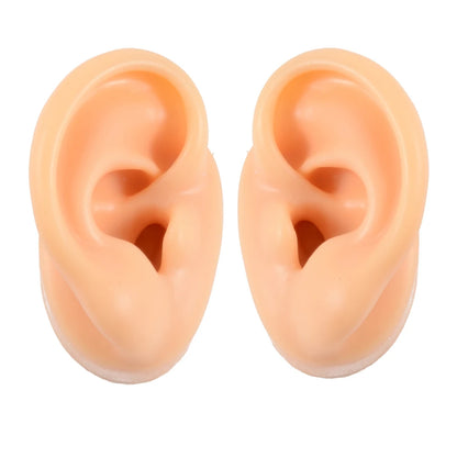 Soft Silicone Ear Model Display Stand – Tattoo Practice & Body Piercing Jewelry Holder with Acrylic Earring Display Kit for Training & Showcase