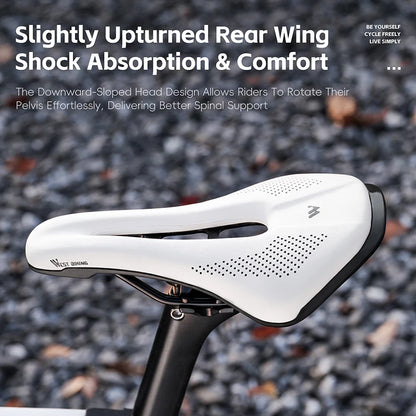 WEST BIKING Bicycle Saddle - Comfortable Hollow PU Leather Road Bike Seat Cushion for Cycling