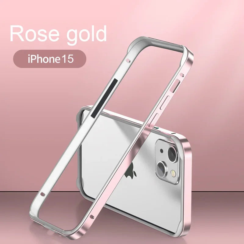 Hybrid Silicone & Aluminum Metal Phone Case – Heat-Resistant Bumper for iPhone 11 to 17 Pro Max
